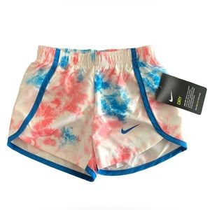 Nike Girls 2T Sport Shorts Nike Dry Tie Dye Pink Blue White